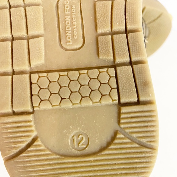 London Fog Collection Brown Leather Denim Boots Toddler Boys Size 12M - Picture 7 of 9